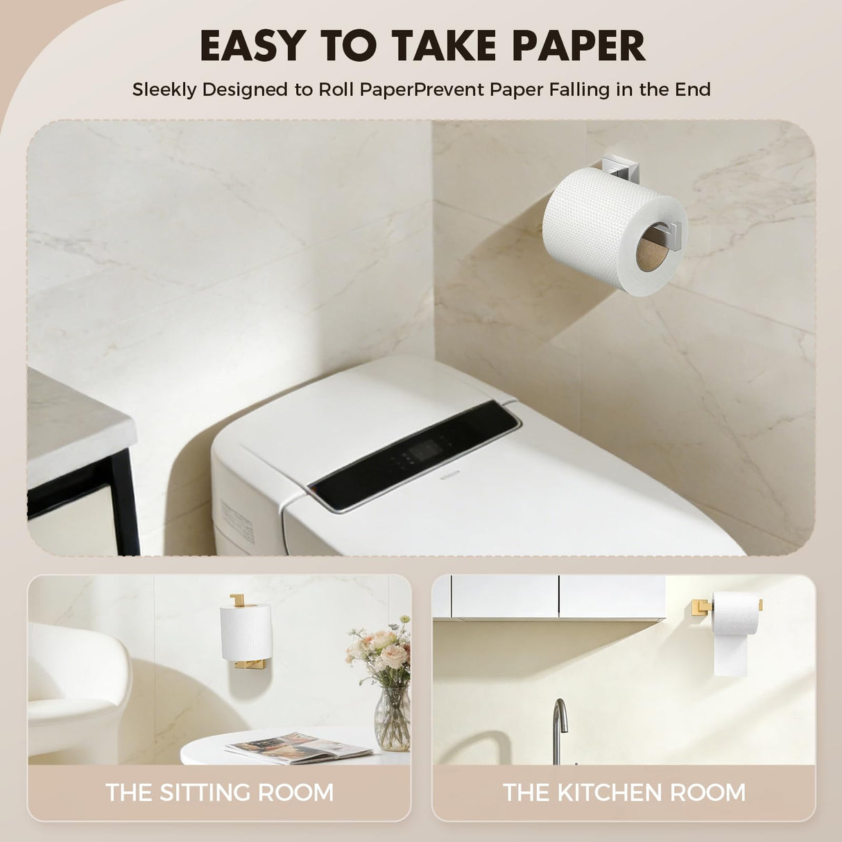 Bathroom Accessories Towel Bar Set: 20 Pieces Brushed Nickel Square Bathroom Hardware SUS304 Stainless Steel - Wall Mounted Towel Rack&Toilet Paper Holder&Towel Ring and Towel Hook