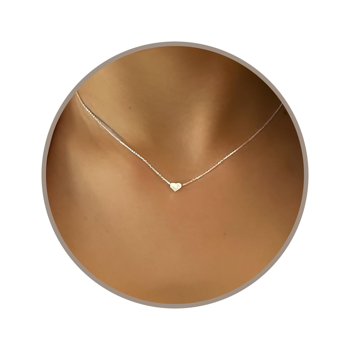 Annika Bella Silver Heart Necklace for Women, Waterproof Dainty Sliding Bead Heart Charm Necklace, Adjustable Minimalist Everyday Jewelry Gift for Her