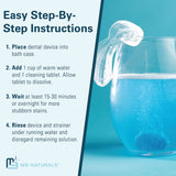 M3 Naturals Retainer Cleaner and Soak Container, No-Mess Cleaning Tablets with Universal Denture Bath Case and Strainer, Multipurpose, for Mouth Guard Stains, Odor, and Plaque