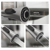 VANCOCO Kitchen Sink Mixer Tap 1 Hole, Single High Arch Kitchen Tap with 360° Swivel Pull Down Sprayer 2 Modes, SUS304 Stainless Steel Faucet