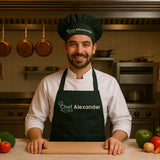 Personalized Aprons with Custom Name, Chef Apron for Cooking, Personalized Gifts Men, Apron Gifts Women with Pockets, Waterproof Chef Apron, Husband Dad Gifts for Christmas, Grill Gifts for Men