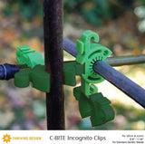 C-BITE Plant Support Clips for Trellis, Garden Stakes, Wire Fence, Climbing Plants, Indoor Gardening, Hydroponics Systems, and Vines | Durable Gardening Clips (Incognito Green - 100 Pack)