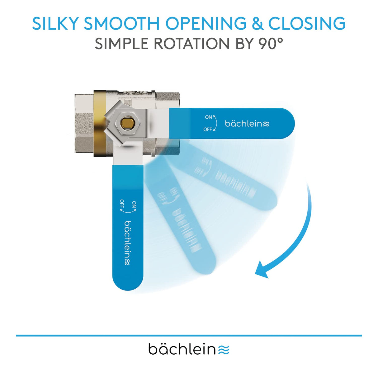 Bächlein Universal Ball Valve - Brass Ball Valve with Lever Handle and 1 Inch Female Thread on Both Sides - Full Bore Shut-Off Valve