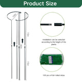 Tiuire 24in Tall Heavy-Duty Plant Support Stakes, 6 Pack Adjustable Peony Cages & Supports for Outdoor Plants, Large Garden Plant Stakes for Peony, Tomato