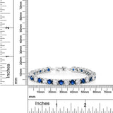 Sparkling Multi-Color Round Cubic Zirconia CZ Women's Tennis Bracelet (7.50 cttw, 7 Inch), Blue and White