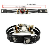 ViKiJi Black American Heritage Flag Bracelet - African American Flag Bracelet for Women Men - Glass Cabochon Bracelet Jewelry