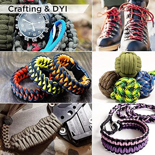 TECEUM 5/32" Paracord Rope 1000 – 1000ft / 200ft / 100ft / 50ft – Tactical Parachute Cord 4mm – 45+ Colors – Nylon String for Survival & Camping Gear – Stripe Cord for Survival – Utility Rope