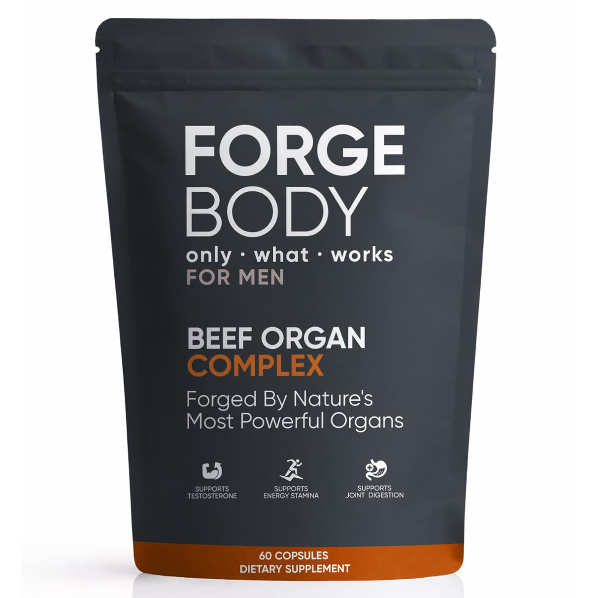 KXVUDE Forgebody Beef Organ Complex Capsules, Grass Fed & Pasture Raised - Total Body Wellness & Performance, Immune Support, Gluten-Free, Non-GMO, 60 Count (1)