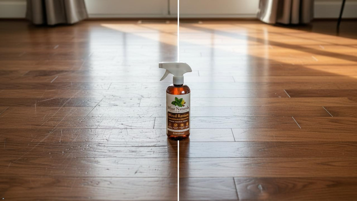 Mint Naturals Natural Wood Cleaner & Furniture Conditioner – Plant-Based Polish Formula That Helps Clean & Protect Wood Surfaces, 16 oz – Made in USA
