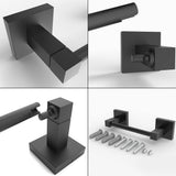 Ruacq Toilet Paper Holder Matte Black Double Post Pivoting Square Tissue Holders Roll Holder Hangers Toilet Paper Modern Wall Mounted, Commercial Bathroom Toilet Paper Roll Holder