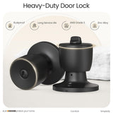 HOSOM Door Knobs Interior Privacy Door Knob Bedroom Bathroom Door knobs with Lock Keyless Doorknobs, Matte Black Door Handles, 10 Pack