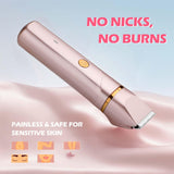 Bikini Trimmer for Women 2-in-1 – Rechargeable Electric Razors for Women, Painless Electric Shaver for Bikini, Underarm, Legs, Arms – IPX7 Waterproof, Compact Travel Design