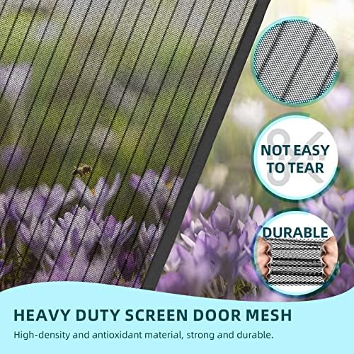 Titan Mall Magnetic Screen Door 72x80, Self Sealing, Heavy Duty Door Screen Magnetic Closure - Keep Bugs Out, Retractable Screen Door Mesh - Pet and Kid Friendly, Hands Free Mesh