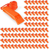 100 Pieces Emergency Whistles with Lanyard Safety Survival Whistles Loud Blast for Safety Camping Hiking Boating Hunting Survival Rescue Signaling