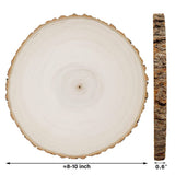 Prsildan 4 Pack Large Wood Circle Slices, 8 to 10 Inches DIY Unfinished Wood Table Centerpieces, Natural Rustic Round Crafts for Indoor Christmas Wedding Party Décor