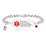 FCPFCP Personalized Medical Alert Bracelet, Custom Engraved ID