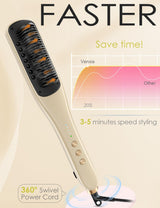 Hair Straightener Brush,Venxis Straightening Comb with Steam, 3 Temp Settings & 20s Fast Heating, 120 Voltage&30-Minute Auto Shut-Off, Steam Design for Hair Treatment