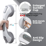 TAILI Shower Grab Bar, 12 Inch Shower Handle for Bathtubs and Elderly, Suction Grab Bars for Seniors Bathroom Safety Handles for Elderly, No Drilling Removable,Grey