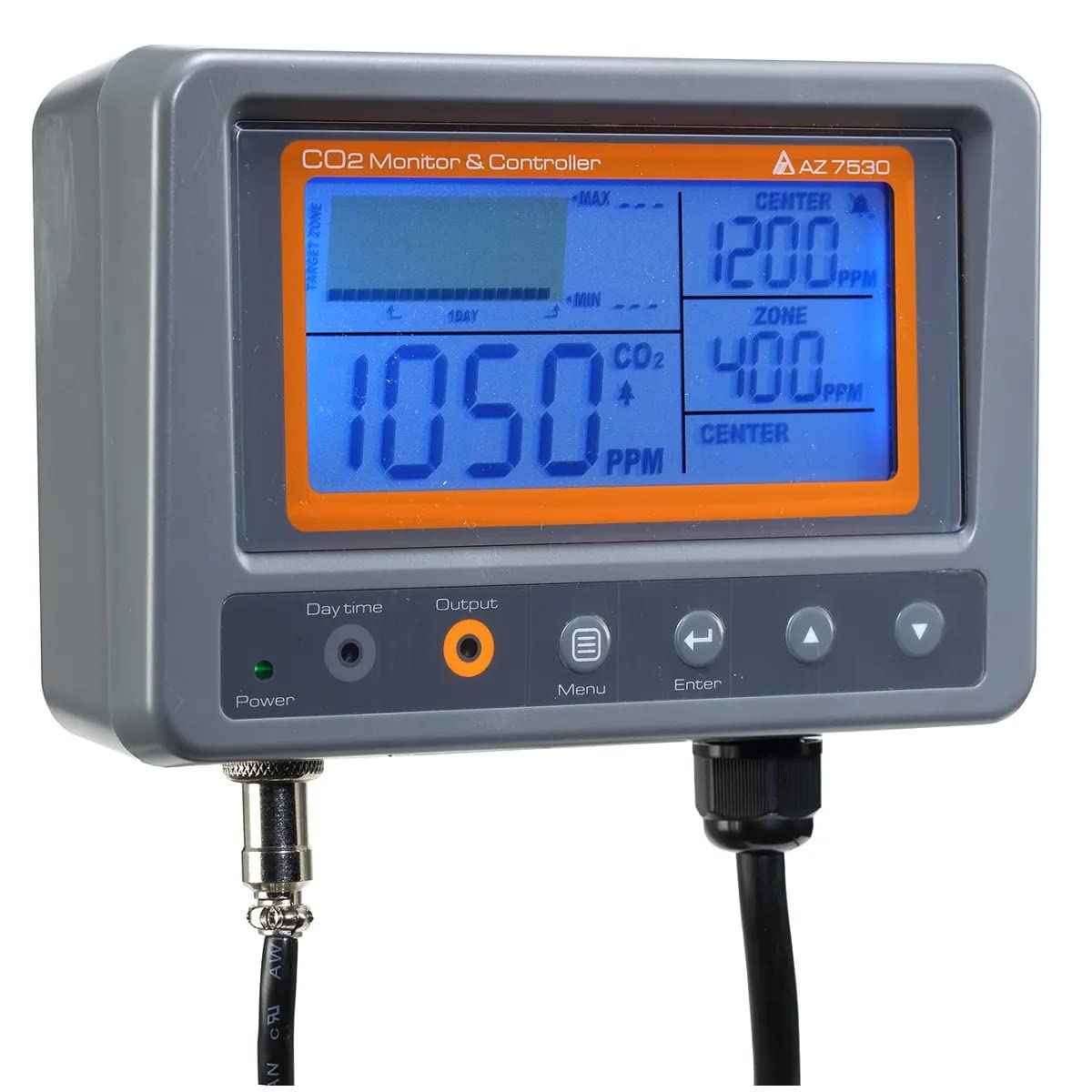 AZ-7530 CO2 Monitor & Controller (Relay Function) with Remote Sensor 0~5000 ppm AZ 7530 CO2 Analyzer Controller AZ7530
