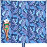 WEKAPO Beach Blanket Waterproof Sandproof Oversized, Extra Large Beach Mat Sand Free, Lightweight & Compact Sand Free Mat with 6 Stakes & 4 Corner Pockets