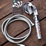 Original StoneStream EcoPower High Pressure Handheld Shower Head with ON OFF switch- 3 Spray Settings with Hose, Wall Adapter and Replacement Beads