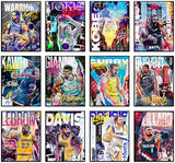 BigWig Prints Basketball Posters - Nba Posters, Basketball Room Decor, Nba Room Decor, Steph Curry, Kobe Bryant Wall Art, Kevin Durant, Lebron Wall Art, Warriors, Lakers - Unframed Set of 12 (8x10)