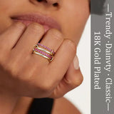 COLOYAN 18K Gold Plated interlocked Stackable Rings for Women Non Tarnish