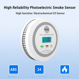 2 in 1 Smoke and Carbon Monoxide Detector Alarm with Digital Display, LCD Screen, Audible and Visual Alert, Test/Silence Button, 3 Packs
