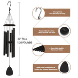 FSVGYY 32" Large Aluminum Wind Chimes for Outside, Deep Tone Garden Decor