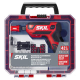 SKIL Rechargeable 4V Cordless Pistol Grip Screwdriver with 42pcs Bit Set, USB Charger and Carrying Case - SD5618-03