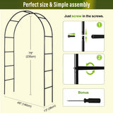 Garden Arch Galvanized Metal Rust-Proof Heavy Duty for Climbing Vines Roses