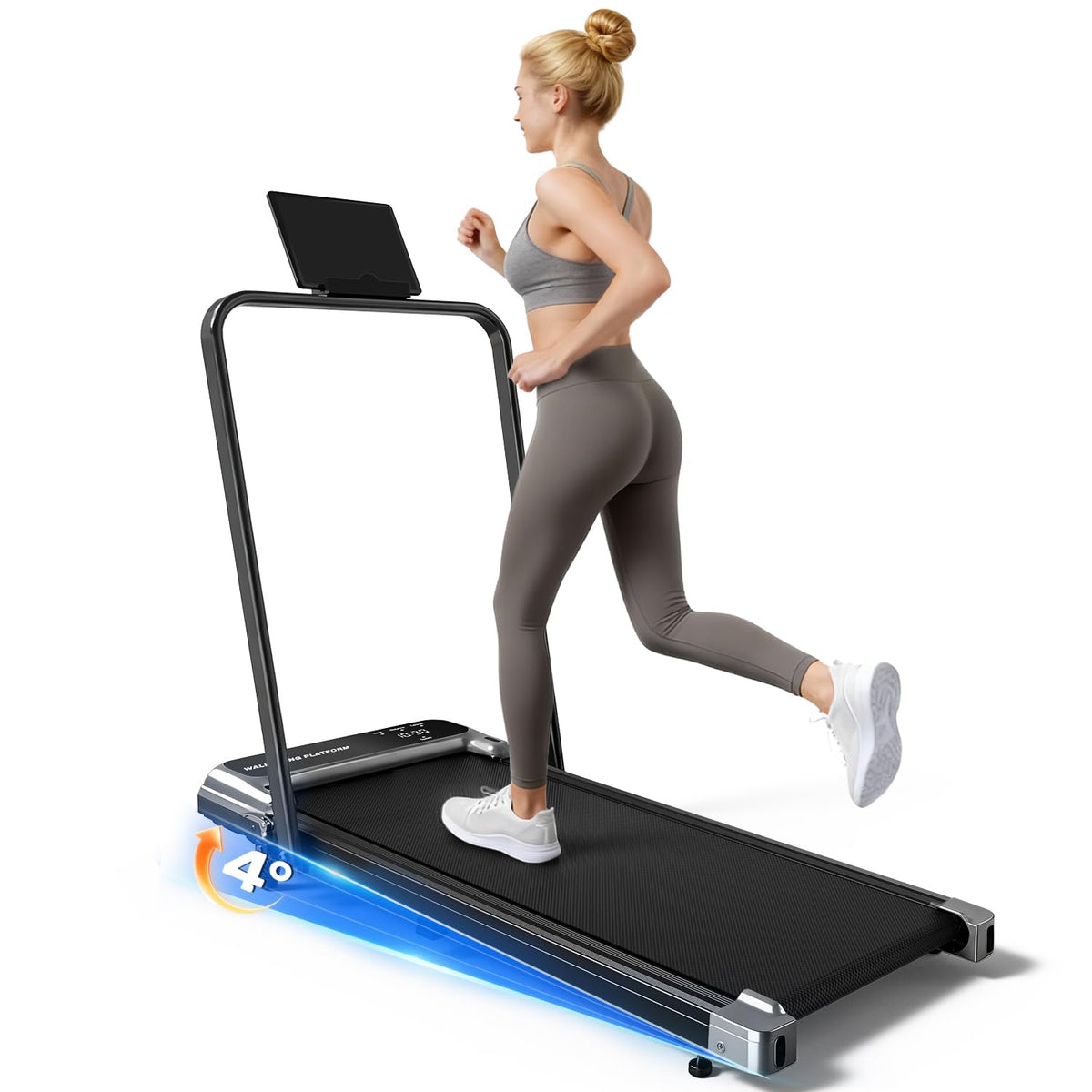 Walking Pad Treadmill for Home, Walking Pad with Incline and Handle Bar