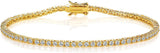 Gemsme 2.0MM Tennis Bracelet for Women and Men, 18K Yellow Gold Plated Round 2mm Cubic Zirconia Classic Tennis Bracelet