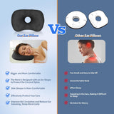 Ear Piercing Hole Pillows Side Sleeper Pillow with an Ear Hole for CNH Side Sleepers and Ear Inflammation Pressure Sores, Adjustable Cotton and Polyester Curved Side Pillow, Black Velvet
