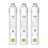 Bluevua Official RO100ROPOT 1-Year Replacement Filter Set, Pack of 1 PP Filter and 1 CTO Filter and 1 PCF Filter