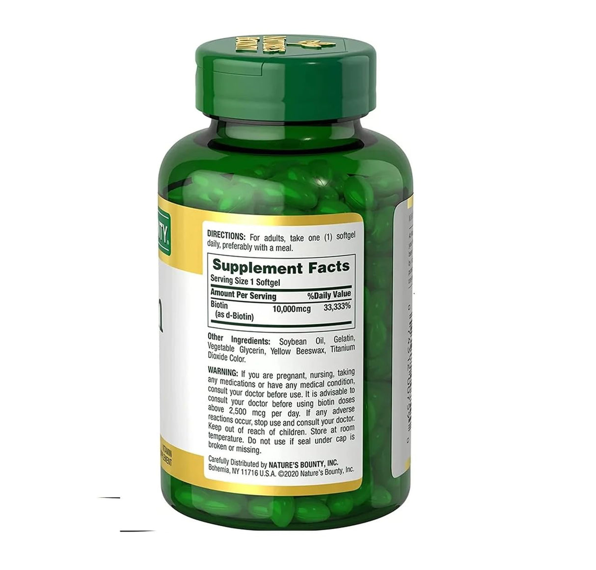 Nature's Bounty Biotin 10,000 mcg, 250 Rapid Release Softgels