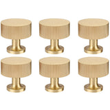 RZDEAL 6pcs Solid Brass Cabinet Knobs Pulls Cabinet Drawer Dresser Gold Knobs Modern Handles (1"x1"/25mmx25mm),Brushed Brass Finish