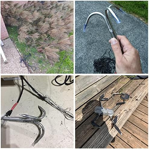 Grappling Hook with 3-Claw Stainless Steel,3 Claw Climbing Carabiner Hook for Retrieving,Outdoor Hiking,Tree Limb Removalr,Salvage.