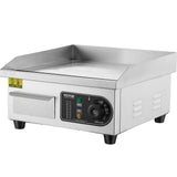 VEVOR Commercial Electric Griddle, 1700W Countertop Flat Top Grill, 14in Stainless Steel Griddle Grill with 2 Shovels and 2 Brushes for Home or Restaurant, 122℉-572 ℉ Adjustable Temp