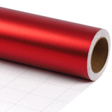 LaRibbons Red Christmas Wrapping Paper, Solid Color Matte Metal Gift Paper Jumbo Roll - 30 Inch x 33 Feet, Gift Wrapping Paper for Xmas, Holiday, Valentine's Day, Wedding, Birthday