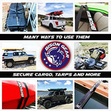 BISON GEAR Premium Tie Down Straps - (Car Roof Rack Straps for Surfboard Kayak or Cargo Lashing) 16ft Heavy Duty Cam Straps with Buckles - 4 Pack