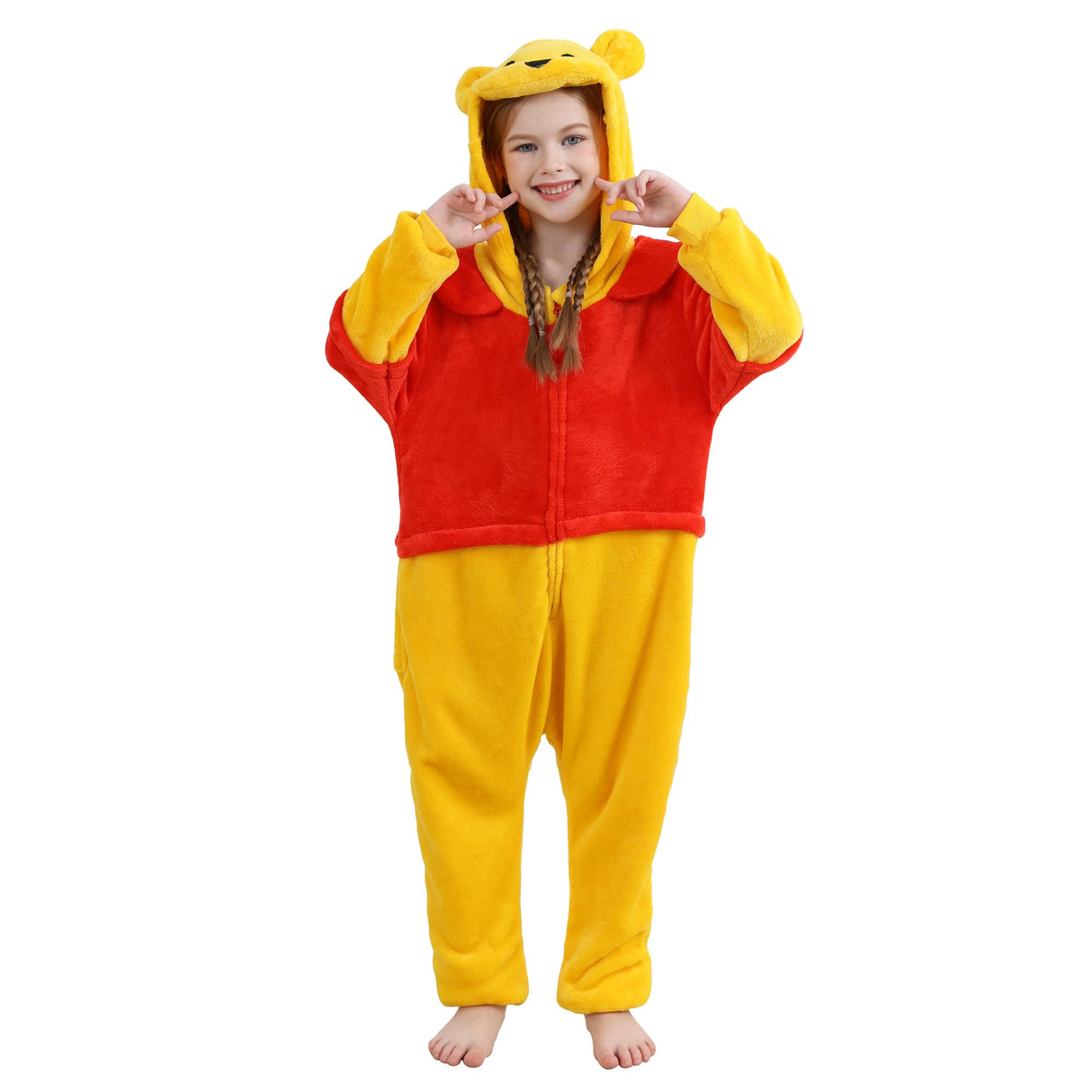 QSTYLE Unisex Children Bear Onesie, Halloween Costume Christmas Pajamas For Girls and Boys 10-11Y Yellow