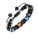 Evil Eye Bracelets for Mens Women,Mens Hematite Bracelets,Tiger Eye Bracelet for Men,Black Tourmaline Bracelet,Mens Beaded Jewelry