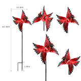 MUMTOP Cardinal Wind Spinner Outdoor, 2 Pack Metal Red Birds Windmill for Yard Art, Garden Decor