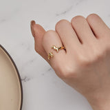 MUNDELL Cute Dachshund Rings 14K Gold Plated Puppy Dog Rings for Women Animal Rings Stacking Ring Statement Ring