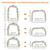 Mr.Ton Garden Arch Arbors, Trellis for Climbing Plants Outdoor 6-8ft, Two Way Assemble Wedding Decoration Metal Arch,Black