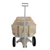 ZeHuoGe Outdoor Sport Wagon All Terrain Pulling w/Removable Wooden Side Panels, Solid Tires Big Foot Panel Wagon,Pull-Along Wagons (White)