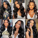 Body Wave Bundles with Closure Human Hair (16 18 20 +14) Brazilian Human Hair 3 Bundle with 4x4 HD Lace Closure Free Part 10A Grade 100% Unprocessed Virgin Hair Body Wave Bundles Natural Color