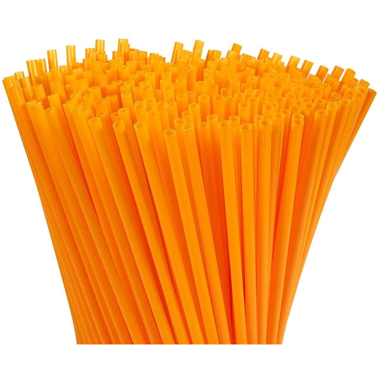 Juvale 300 Pack Bulk Disposable Plastic Orange Straws for Drinking, 10 Inches Extra Long, Ideal for Birthdays, Halloween Parties & Holiday Celebrations