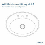 Moen Idora Chrome Two-Handle Centerset Bathroom Sink Faucet with Drain Assembly, 84115
